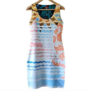 Animapop European Women's Printed Reversible Casual Sleeveless Mini Dress Small.